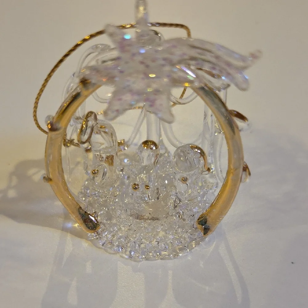 Gold Christmas Ornaments - Elegant Clear and Gold Style Ornament Set